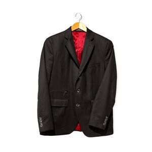 Riviera Red Blazer Size 42R Elbow Patches Wool Houndstooth Boston